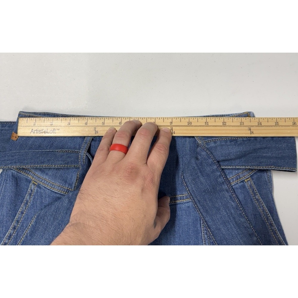 Pilcro Anthropologie High Rise Crop Wide Leg Jeans Women's 27 Soft Denim Belted - Picture 7 of 14